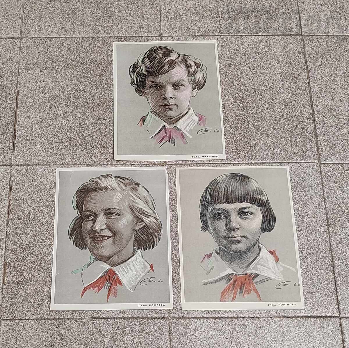 PIONEERS HEROES OF THE USSR ALBUM 15 ISSUE 1966 POSTERS - 5 PIONEERS HEROES OF THE USSR ALBUM 15 ISSUE 1966 POSTERS - 5