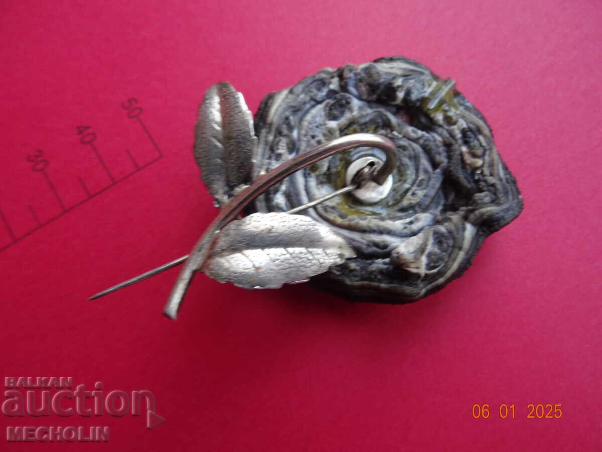 COLLECTIBLE OLD CHALCEDON ROSE BROOCH - 7 COLLECTIBLE OLD CHALCEDON ROSE BROOCH - 7