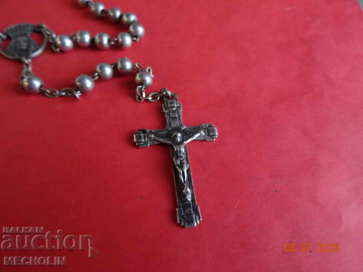 Auction COLLECTIBLE OLD CHAIN WITH FRENCH LOURDES CROSS Auction COLLECTIBLE OLD CHAIN WITH FRENCH LOURDES CROSS