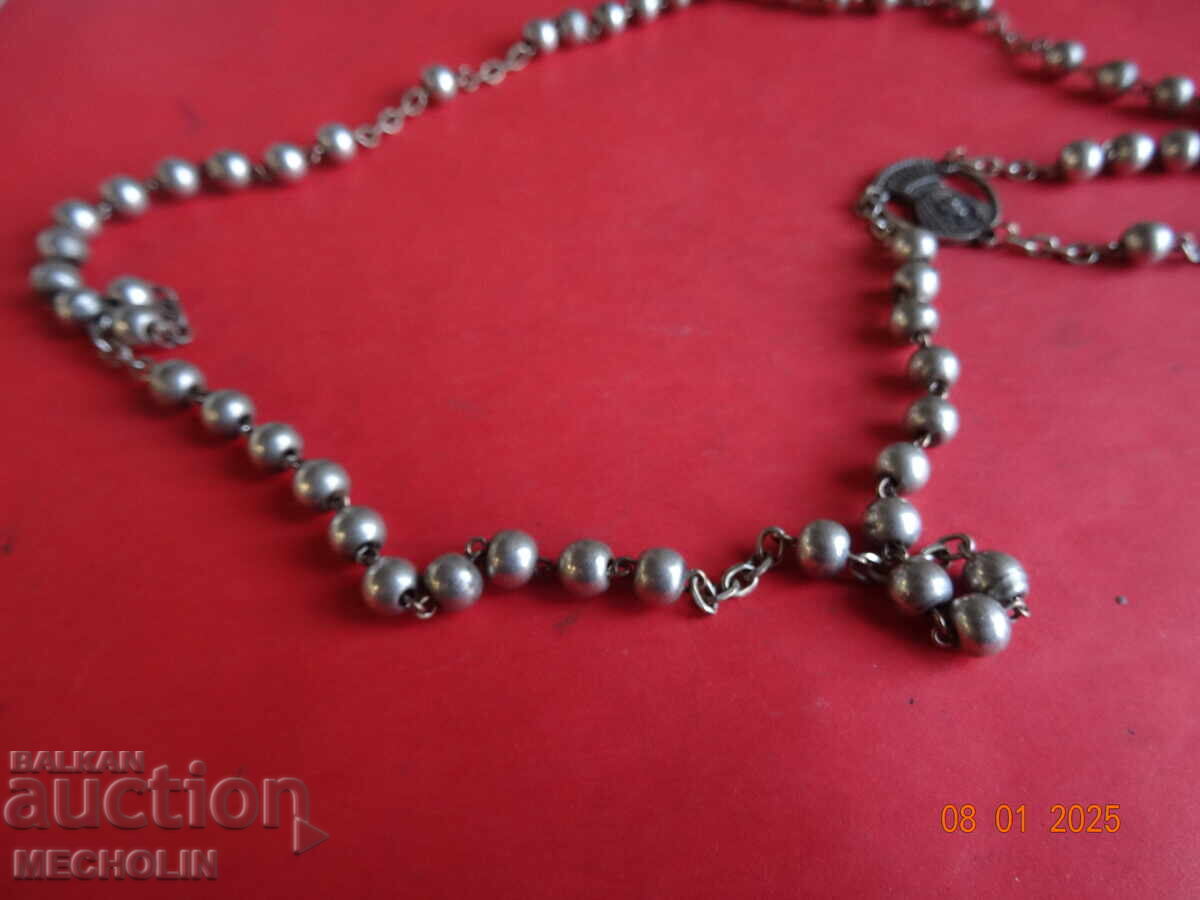 COLLECTIBLE OLD CHAIN WITH FRENCH LOURDES CROSS - 5 COLLECTIBLE OLD CHAIN WITH FRENCH LOURDES CROSS - 5