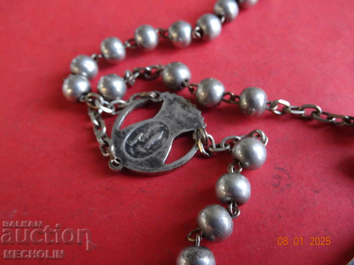 COLLECTIBLE OLD CHAIN WITH FRENCH LOURDES CROSS - 7 COLLECTIBLE OLD CHAIN WITH FRENCH LOURDES CROSS - 7