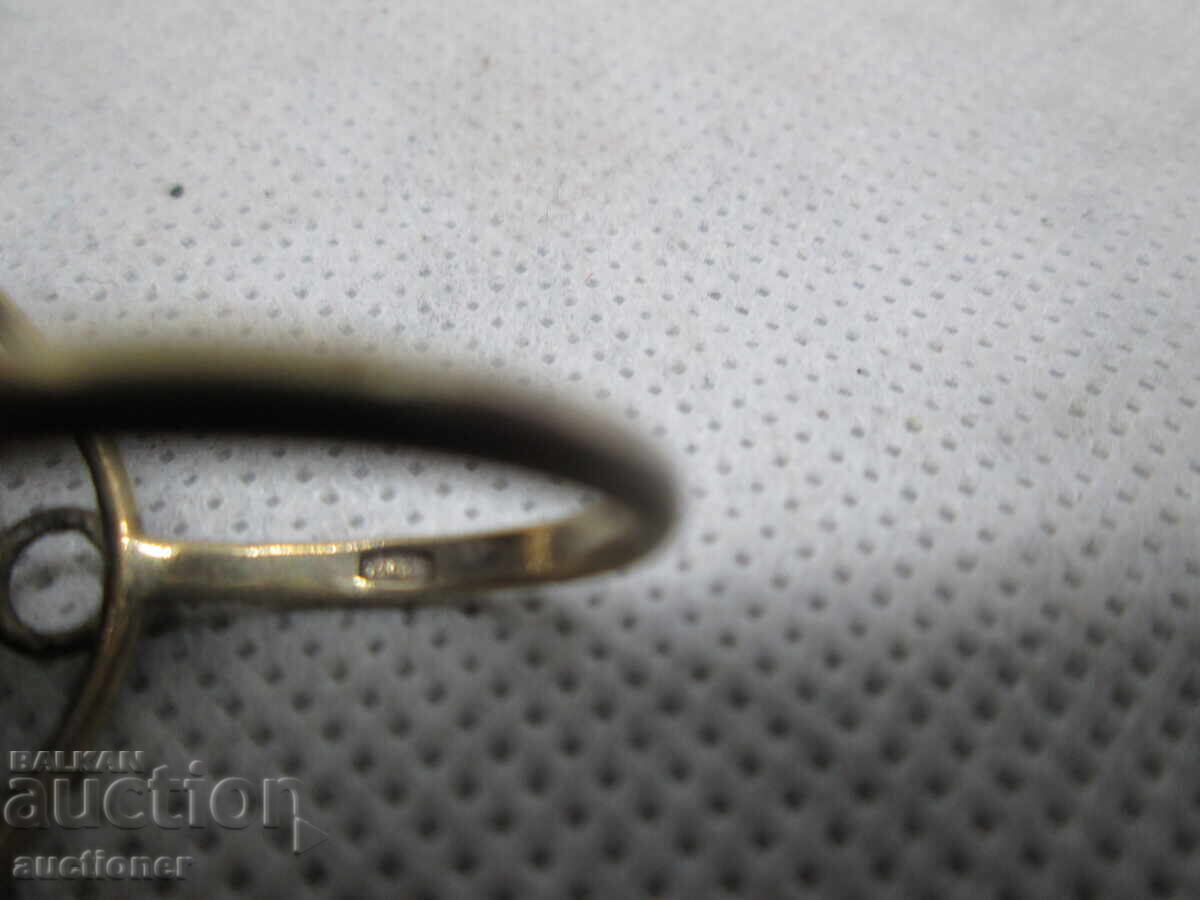 RUSSIAN, SOVIET SILVER RING GOLD-PLATED WITH AMBER - 6 RUSSIAN, SOVIET SILVER RING GOLD-PLATED WITH AMBER - 6