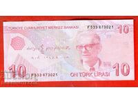 TURKEY 10 Lira issue 2009 SERIES F