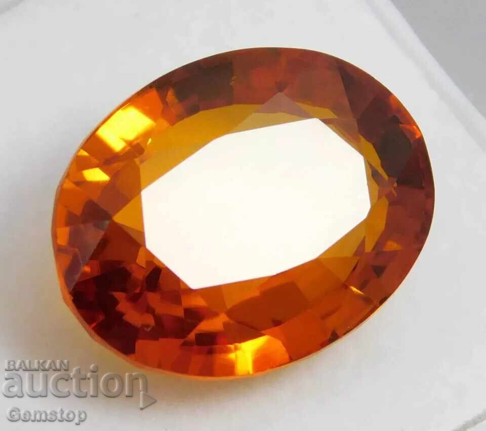 BZC! 15.90k safir natural oval cert.VGTL de 1!