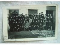 Old photo of students and teacher, Kyustendil 1942.