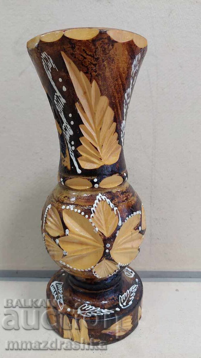 Vase wood carving