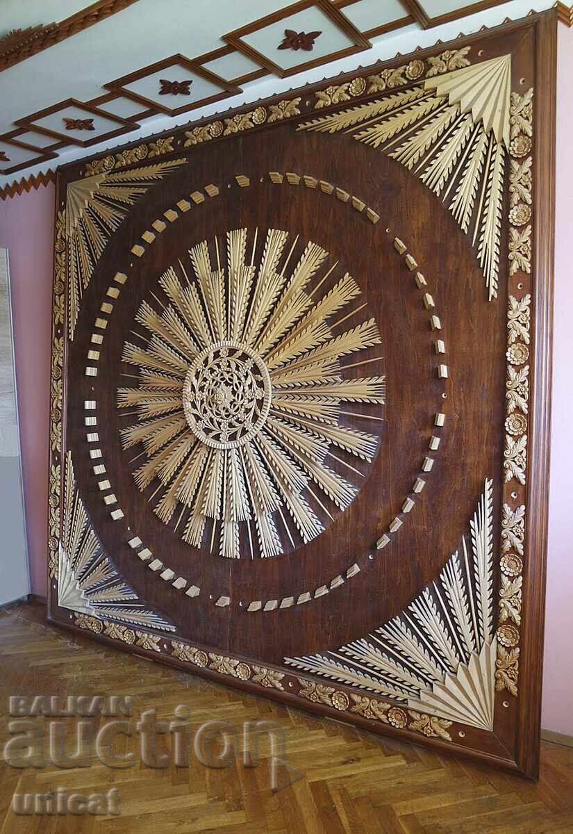 Δημοπρασία Ξυλογλυπτική - ήλιος, διακόσμηση οροφής, μοναδική Δημοπρασία Ξυλογλυπτική - ήλιος, διακόσμηση οροφής, μοναδική