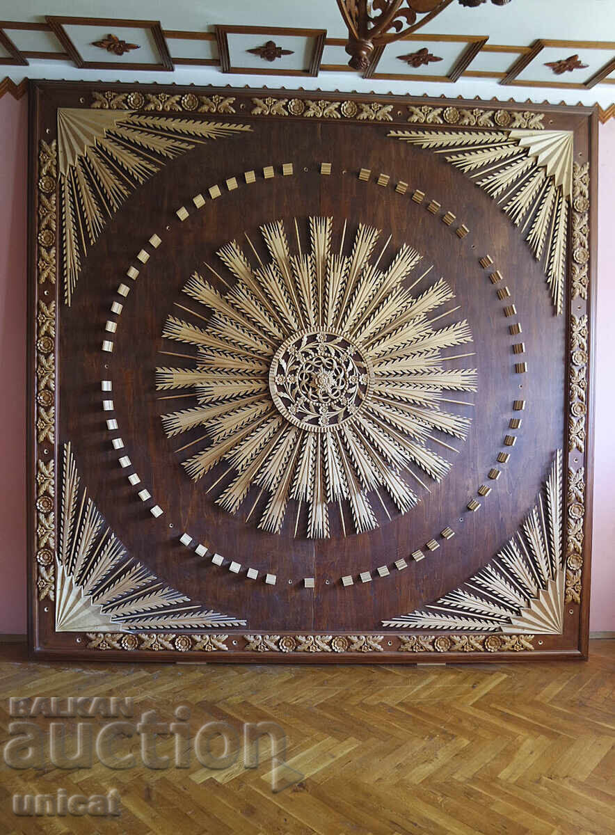 Luxury Ceiling Wood Carving "Sun" - Handmade