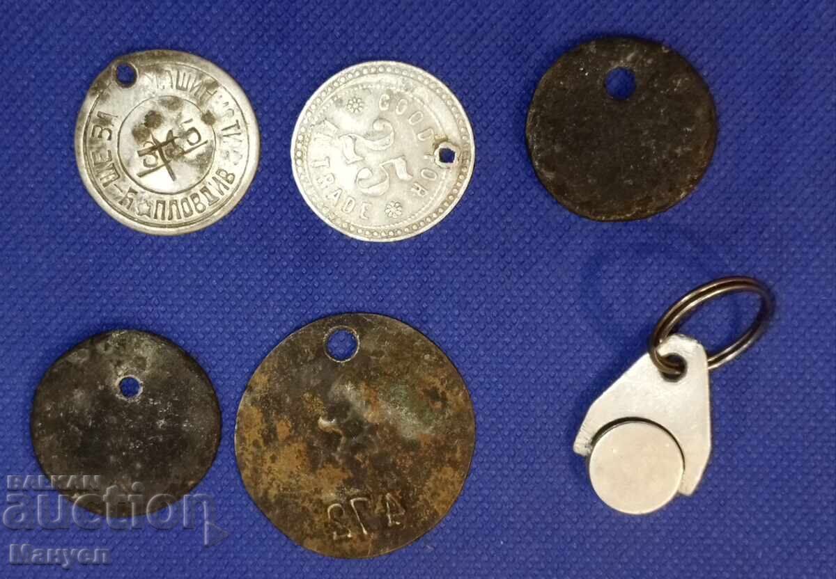 Lot of old tokens and stamps. with price 54.90 BGN | € 28.07 Lot of old tokens and stamps. with price 54.90 BGN | € 28.07