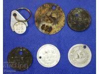 Lot of old tokens and stamps.