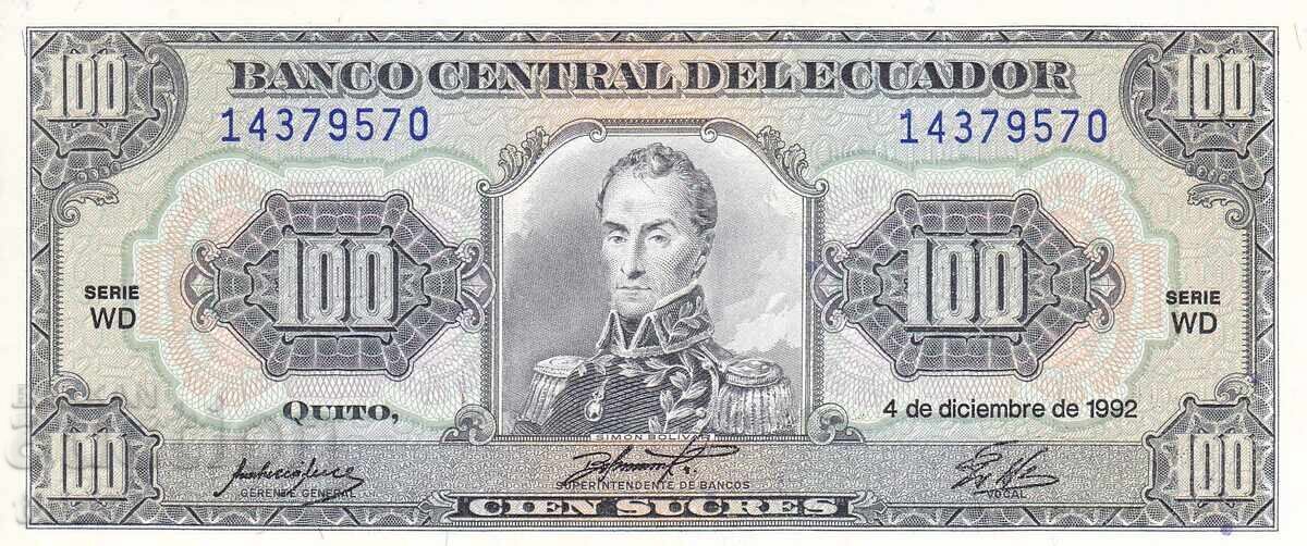 tino37- ECUADOR - 100 SUCRES - 1992 - UNC with price 11.70 BGN | € 5.98 tino37- ECUADOR - 100 SUCRES - 1992 - UNC with price 11.70 BGN | € 5.98