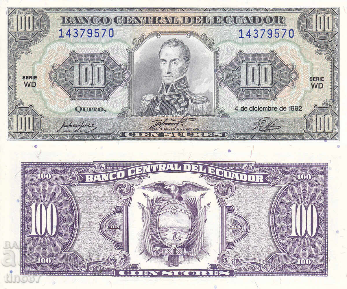 tino37- ECUADOR - 100 SUCRES - 1992 - UNC