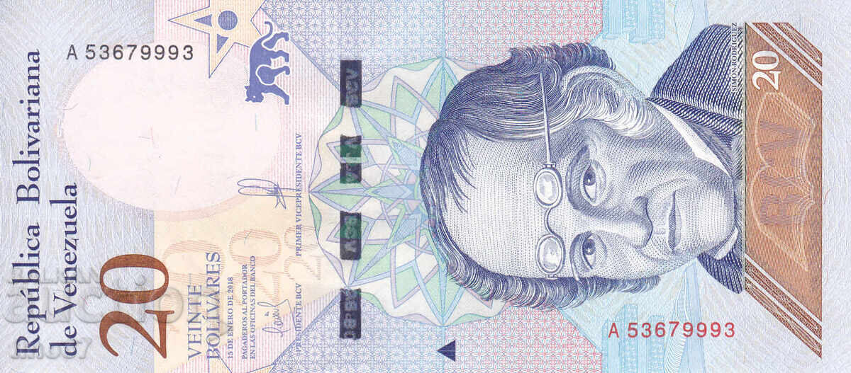 tino37- VENEZUELA - 20 BOLIVARA - 2018 - UNC with price 1.60 BGN | € 0.82 tino37- VENEZUELA - 20 BOLIVARA - 2018 - UNC with price 1.60 BGN | € 0.82