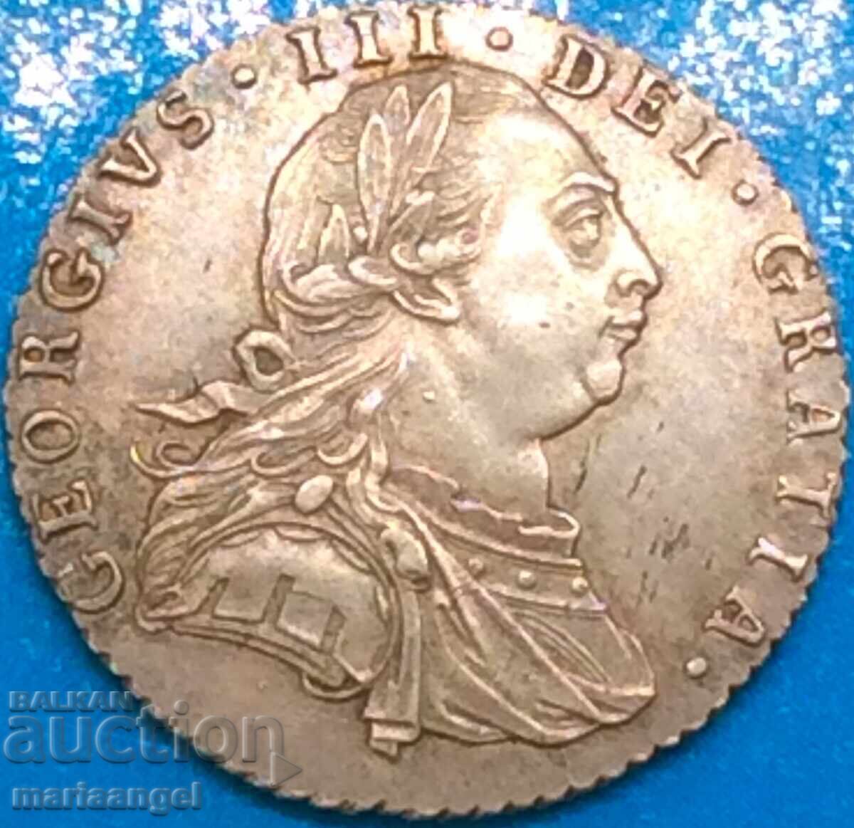 Great Britain 6 Pence 1787 George III Patina silver