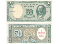 tino37- CHILE - 50 PESOS /5 CENTESIMOS/ - 1960/61 - UNC