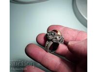 Old silver ring, filigree "Snake's Eye" - authentic