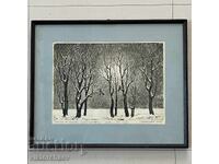 Georgi Vassilev painting - “Winter Silence” lithograph