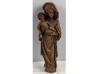 VIRGIN MOTHER OF CHRIST LARGE WOODEN FIGURE STATUETTE