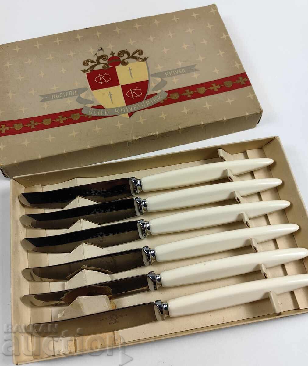 KNIVES IN A BOX CUTLERY SET USED KNIFE