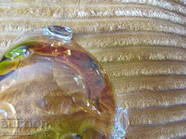 Delivery of Massive crystal bowl, colored glass, handmade, 17x9