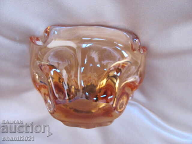 Auction crystal bowl, ashtray, colored glass, handmade Auction crystal bowl, ashtray, colored glass, handmade