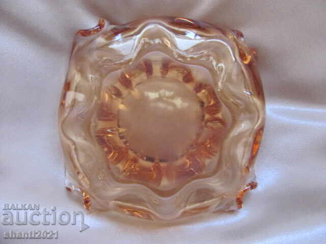 crystal bowl, ashtray, colored glass, handmade - 5 crystal bowl, ashtray, colored glass, handmade - 5