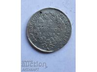 silver coin 5 francs Napoleon an 5 1796 France