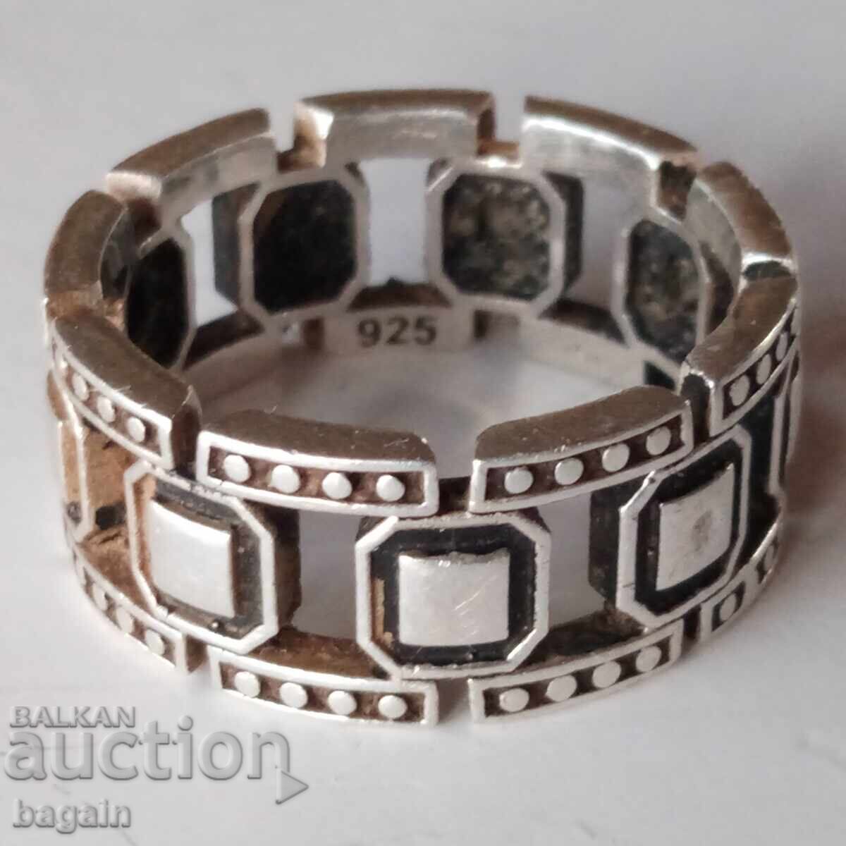 Large men's silver ring.