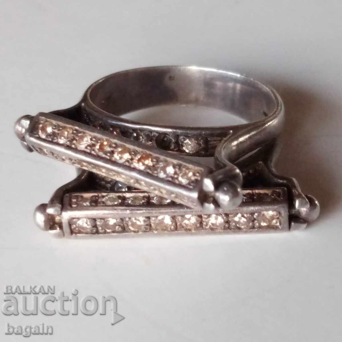 Designer silver ring.