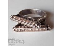 Designer silver ring.