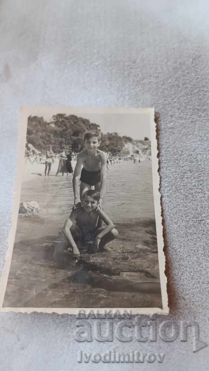 Photo Varna Two boys on the seashore 1955