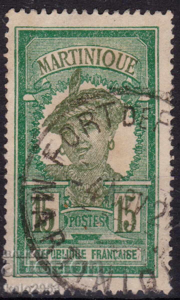 France/Martinique-1922-Редовна-местна девойка,клеймо