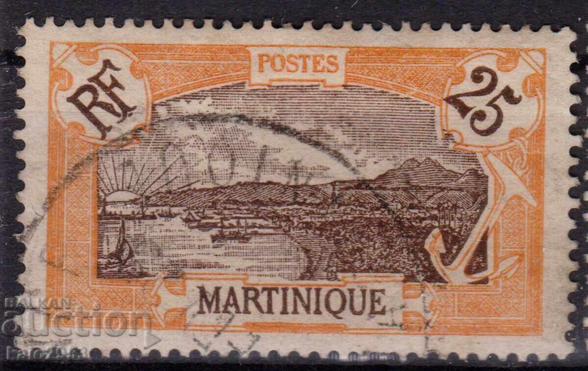 France/Martinique-1922-Редовна-френски военен форт,клеймо