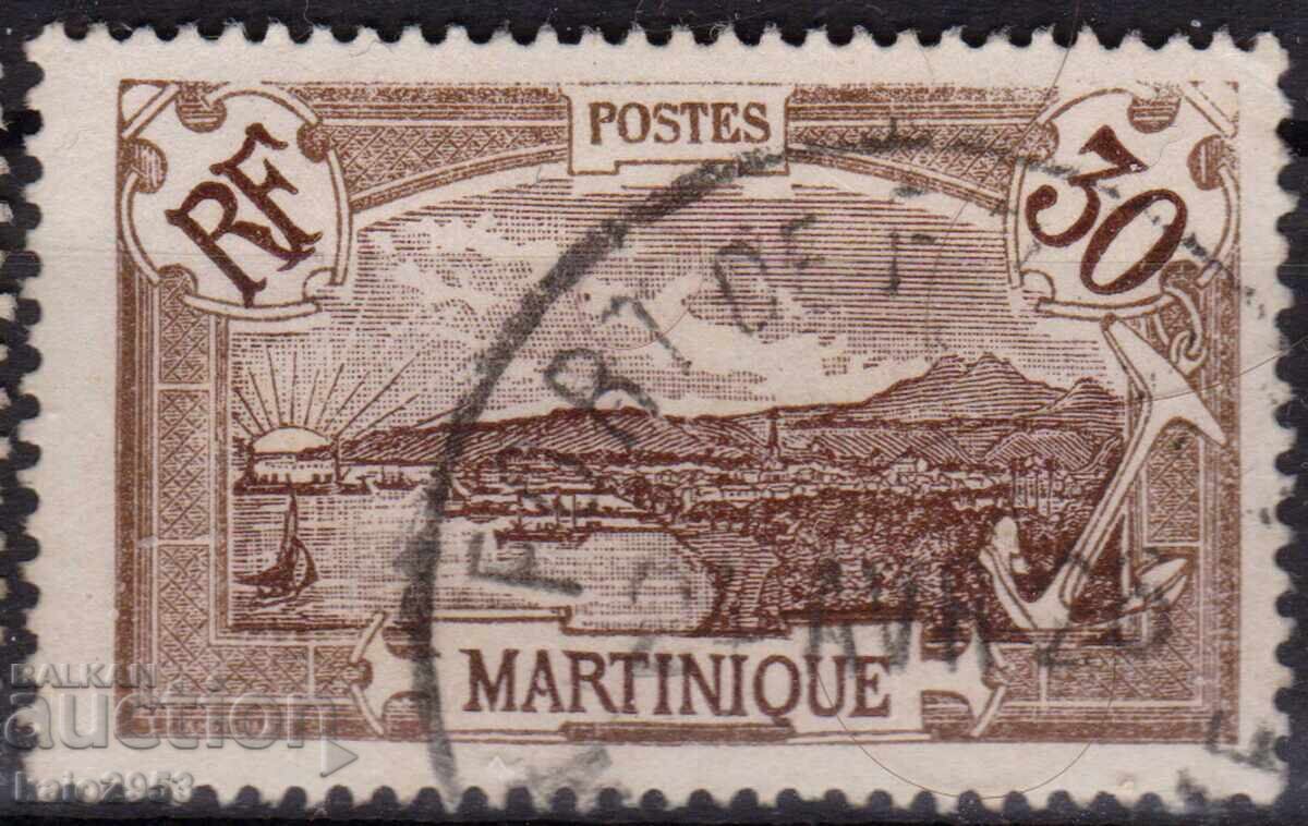 France/Martinique-1922-Редовна-френски военен форт,клеймо