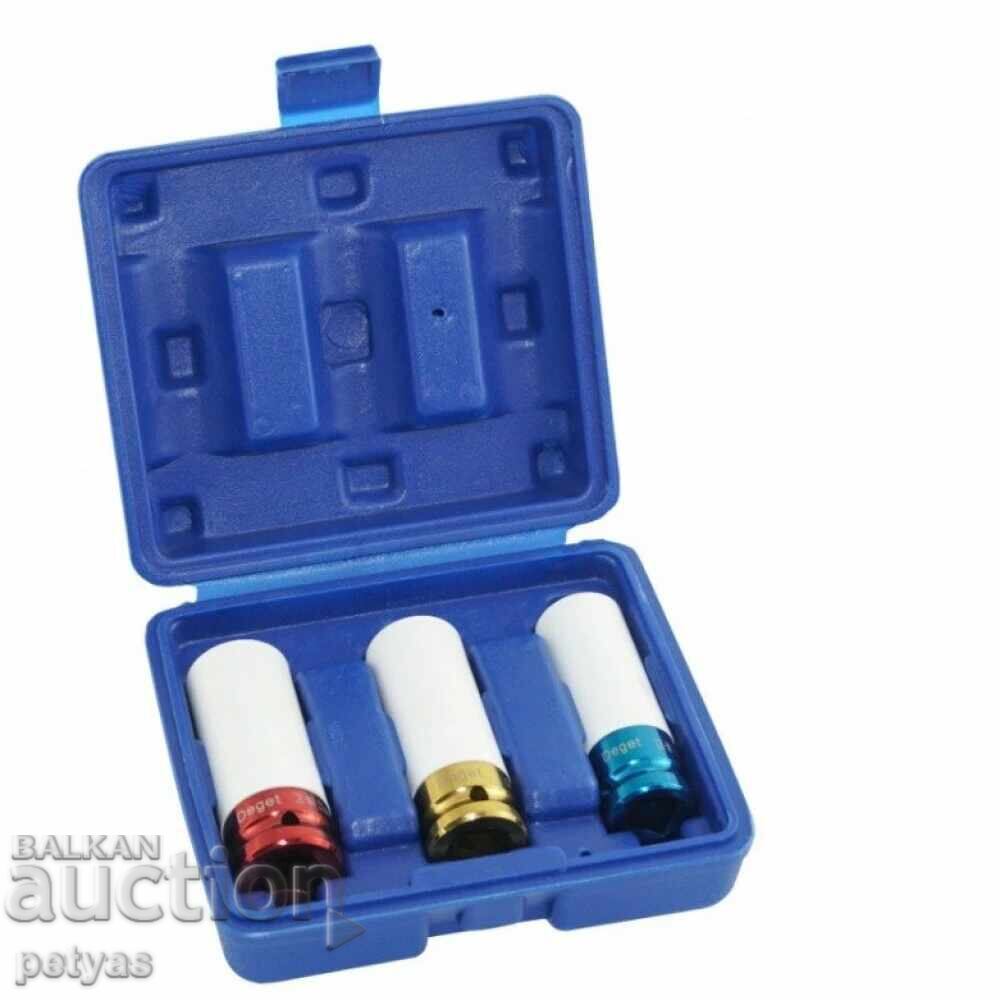 Σετ ένθετα για ζάντες αλουμινίου με τεφλόν 3 τεμαχίων με τιμή 34.50 BGN | € 17.64 Σετ ένθετα για ζάντες αλουμινίου με τεφλόν 3 τεμαχίων με τιμή 34.50 BGN | € 17.64