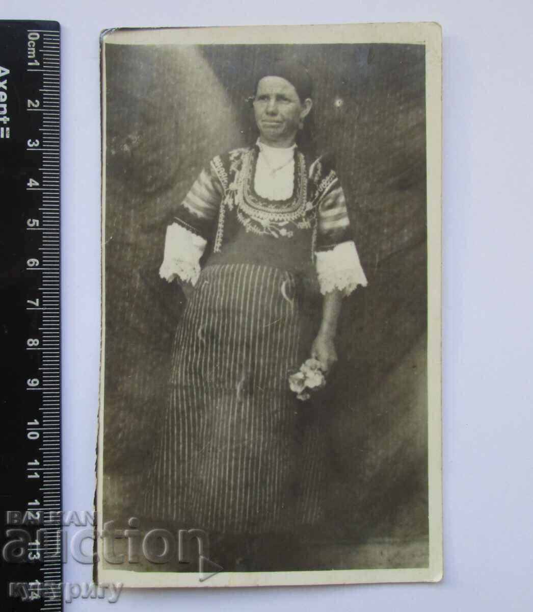 Auction Old photo of a Bulgarian woman in folk costume Auction Old photo of a Bulgarian woman in folk costume