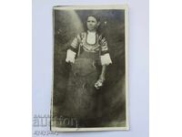 Old photo of a Bulgarian woman in folk costume