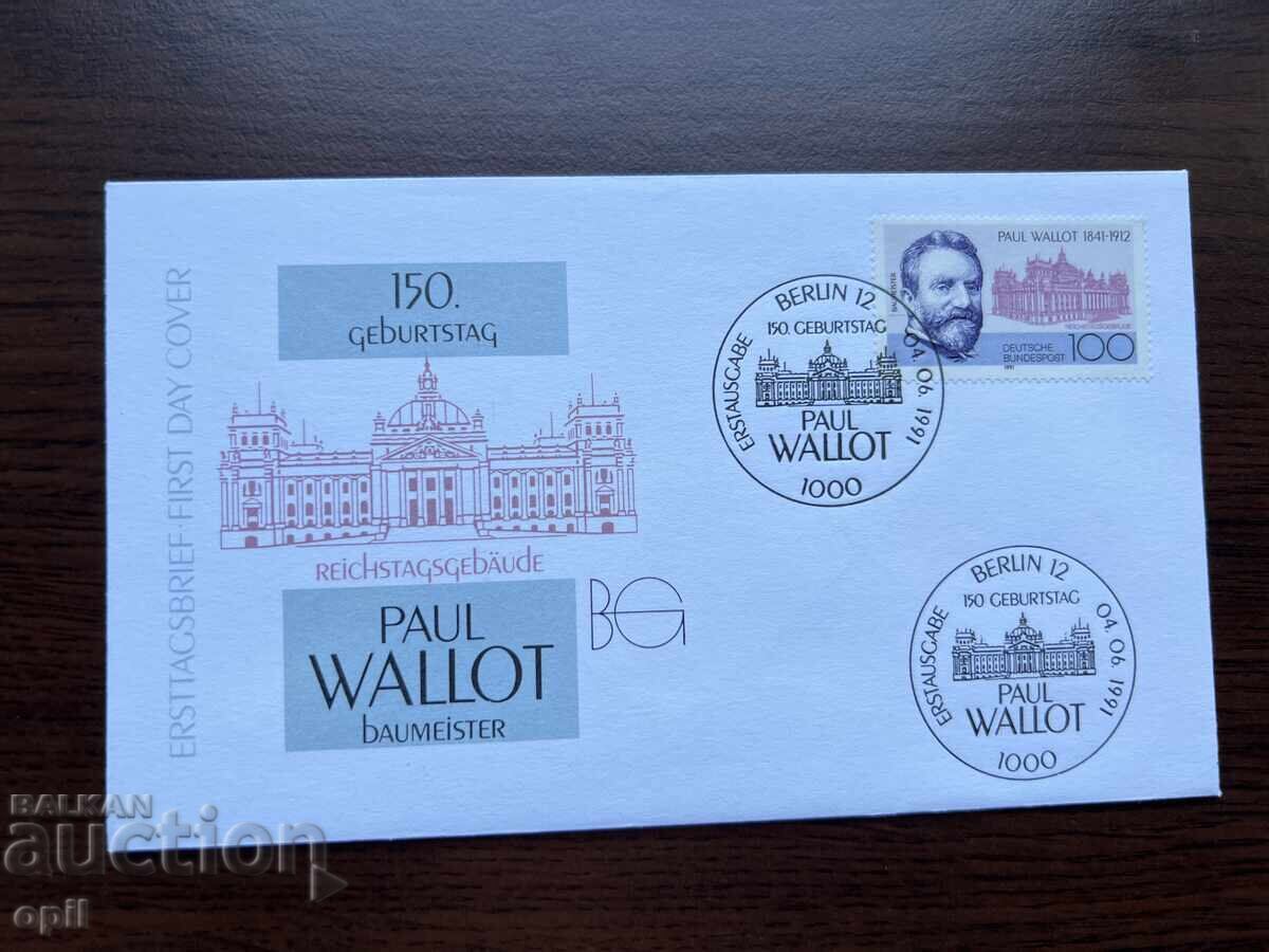 Germany 1991 First Day Cover Paul Walot Germany 1991 First Day Cover Paul Walot