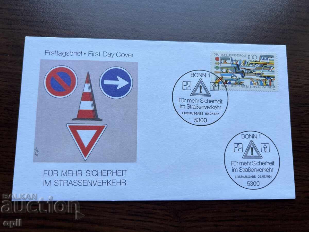 Germany 1991 First Day Cover Road Safety Germany 1991 First Day Cover Road Safety