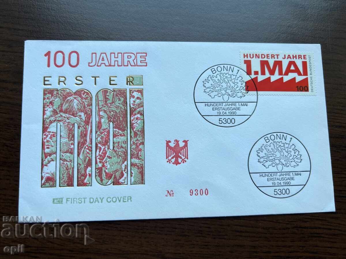 Germany 1990 First Day Cover 100 years 1 May Germany 1990 First Day Cover 100 years 1 May