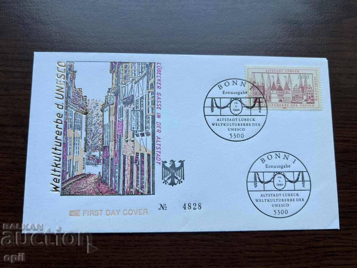Germany 1990 First Day Cover Old Town of Lübeck Germany 1990 First Day Cover Old Town of Lübeck