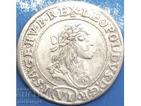 Ungaria 6 Kreuzer 1672 Leopold I (1658-1705) Argint