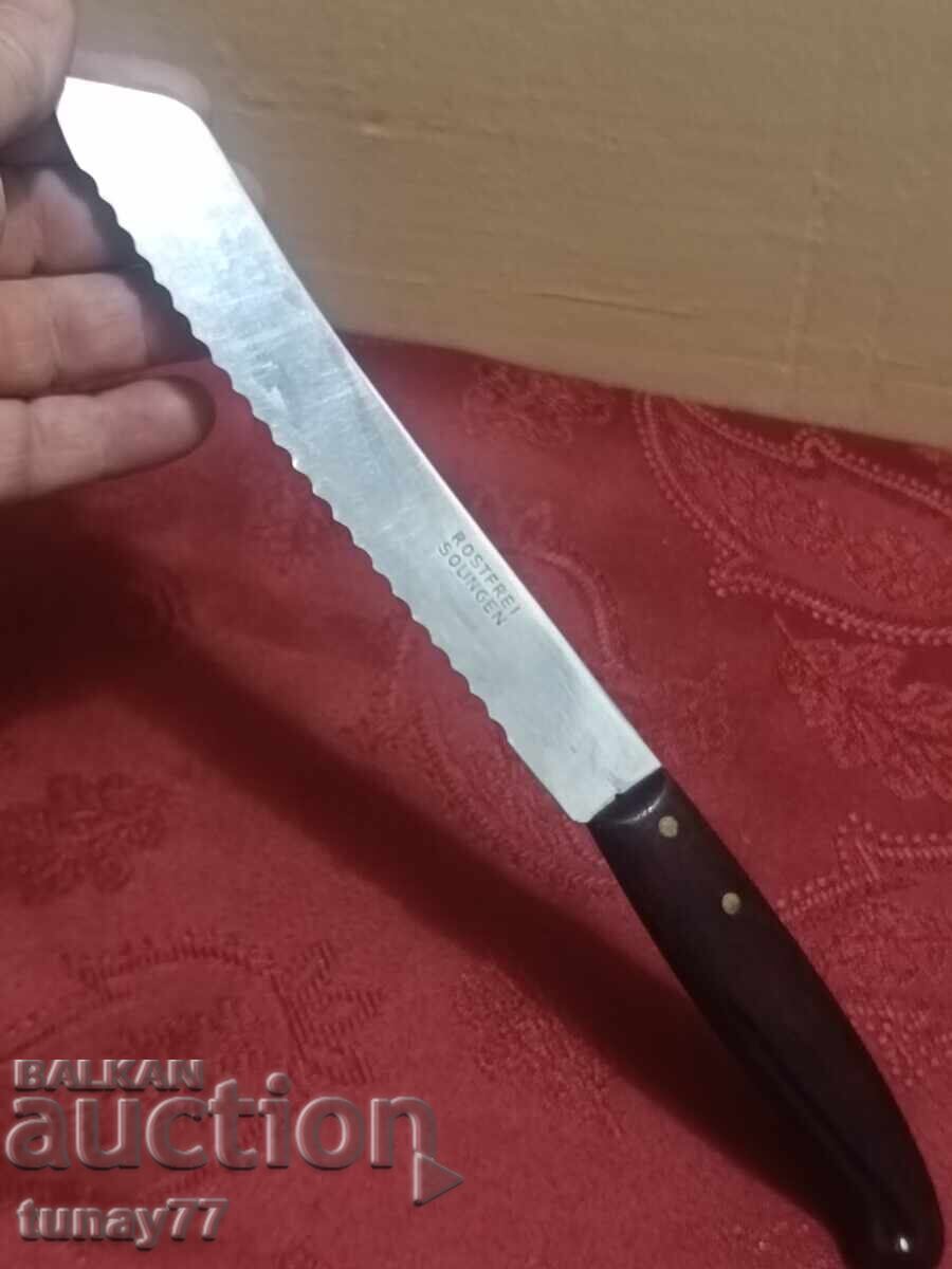 Delivery of Solid knife with marking, wooden forged handle SOLINGEN
