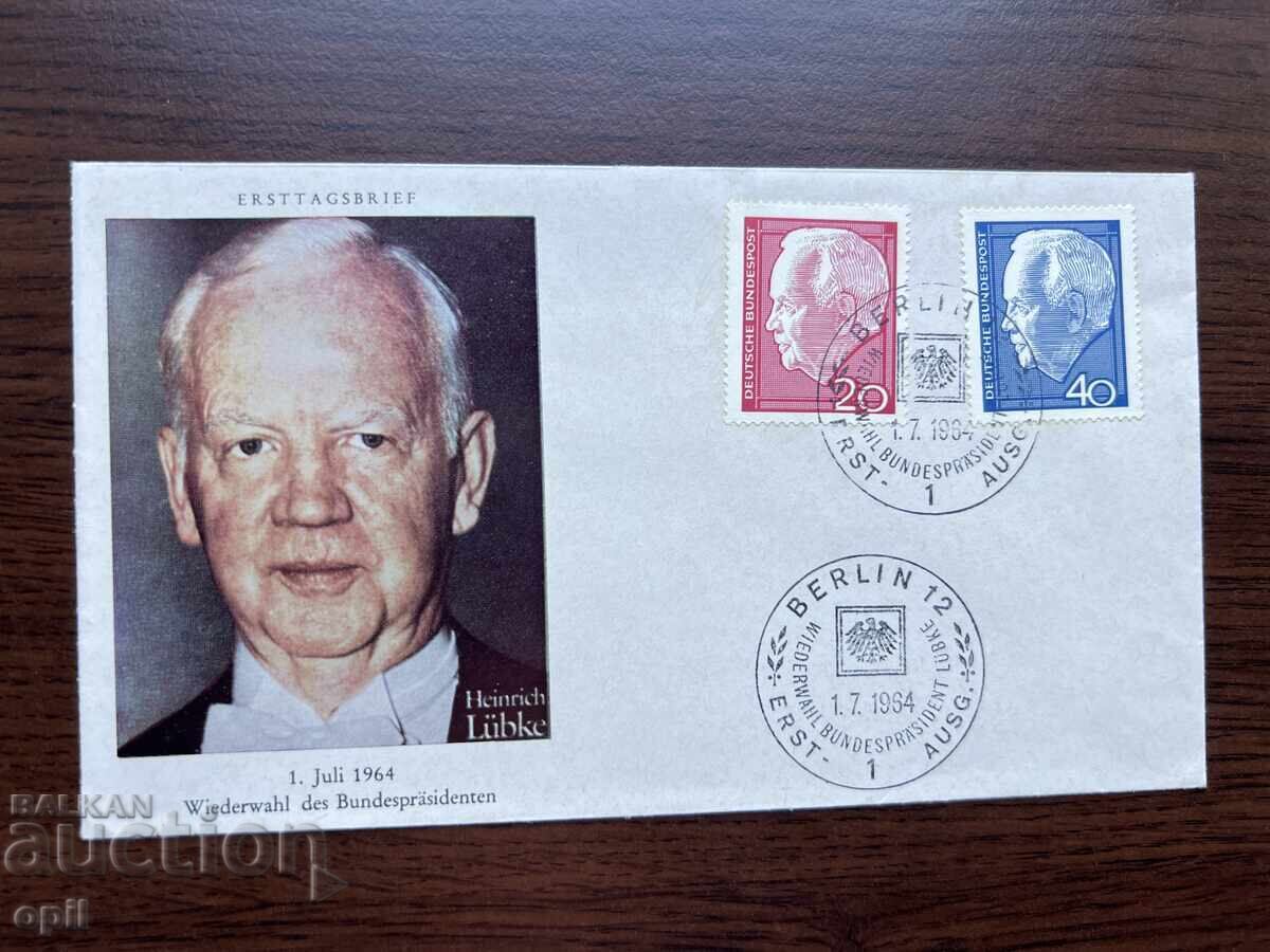 Germany 1964 First Day Cover Heinrich Lübke Germany 1964 First Day Cover Heinrich Lübke