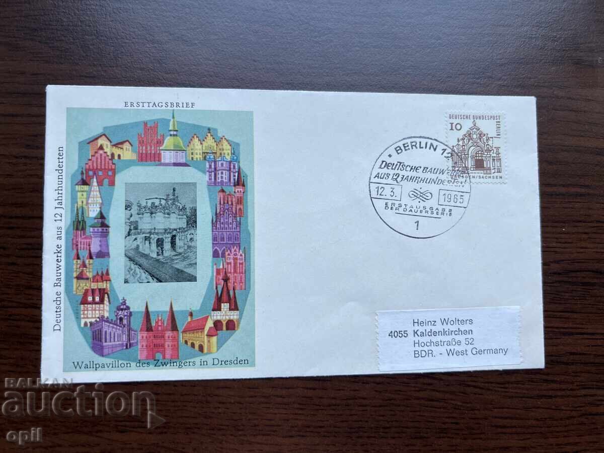 Germany 1965 First Day Cover Wall Pavilion of the Zwinger Germany 1965 First Day Cover Wall Pavilion of the Zwinger