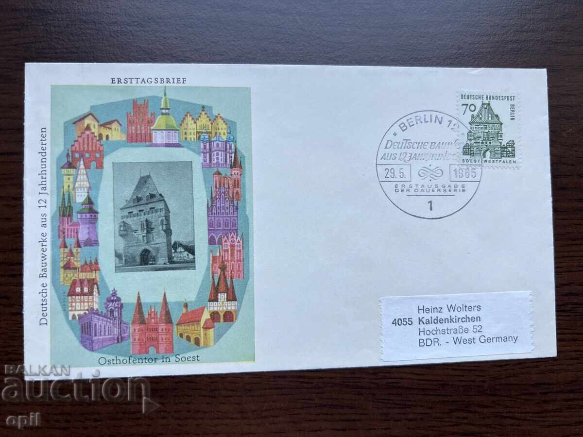 Germany 1965 First Day Cover Wall Pavilion of the Zwinger Germany 1965 First Day Cover Wall Pavilion of the Zwinger