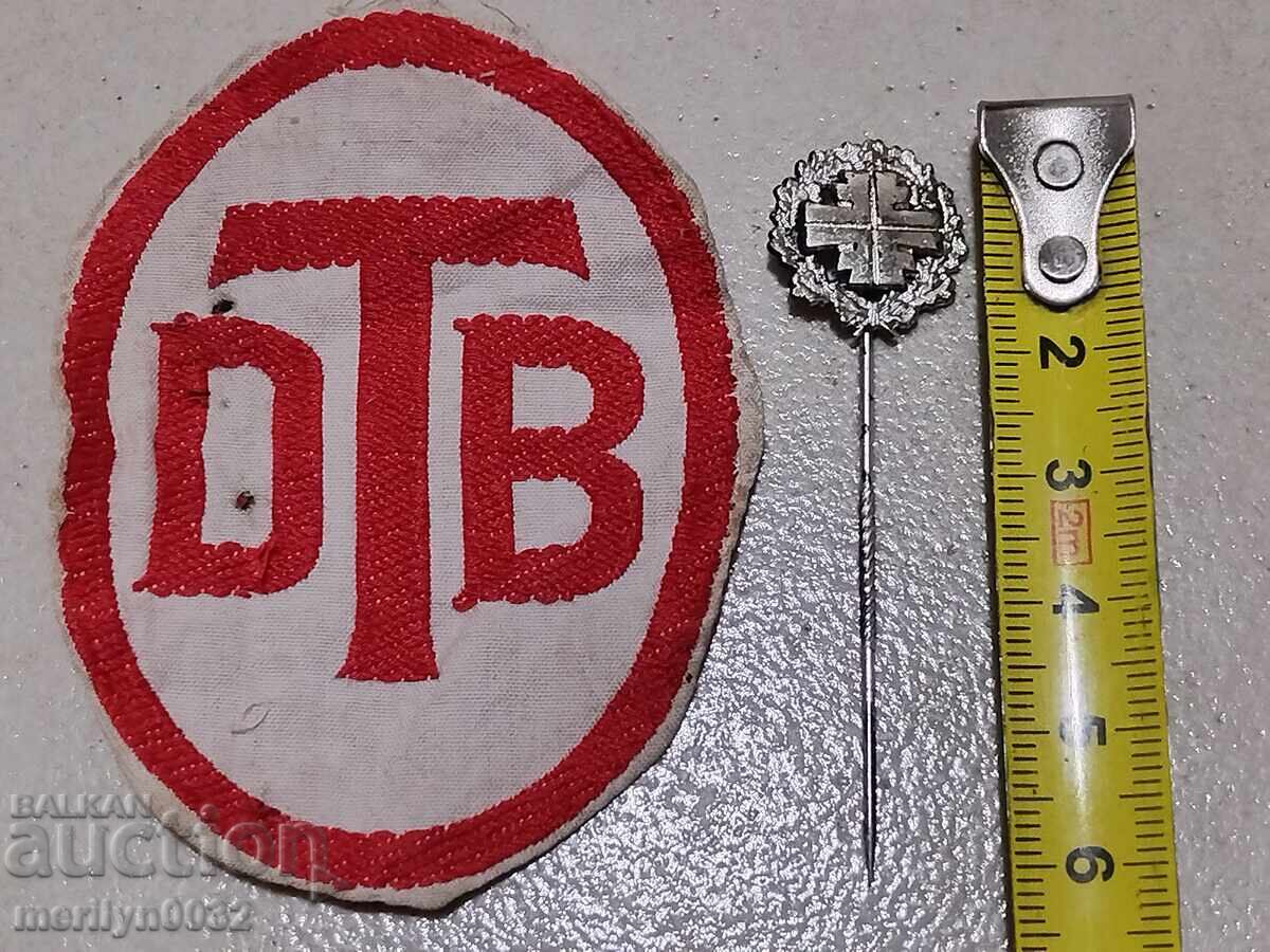 Enameled German badge with embroidered emblem 1930 - 5 Enameled German badge with embroidered emblem 1930 - 5