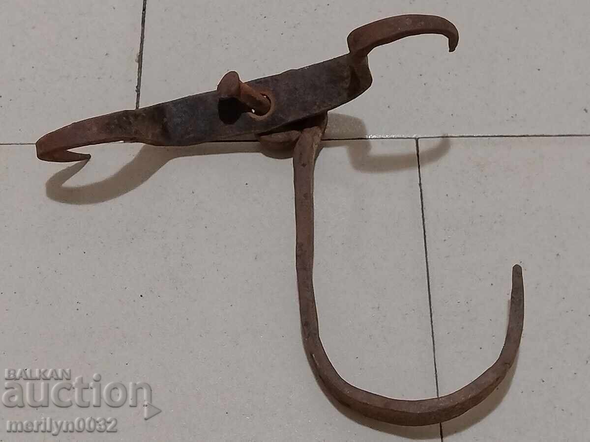 Auction Old hook, wrought iron hook Auction Old hook, wrought iron hook