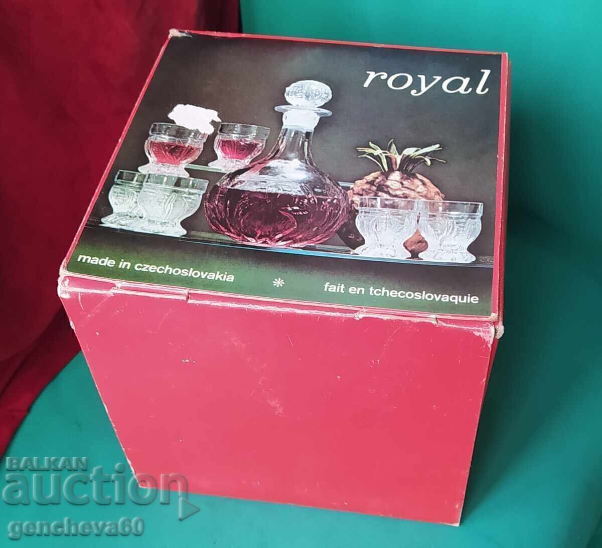 Serviciu de cristal ROYAL, carafă, pahare în cutie - 5 Serviciu de cristal ROYAL, carafă, pahare în cutie - 5