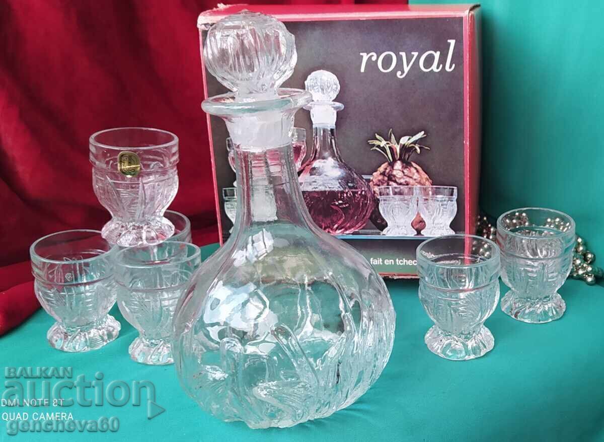 Serviciu de cristal ROYAL, carafă, pahare în cutie - 6